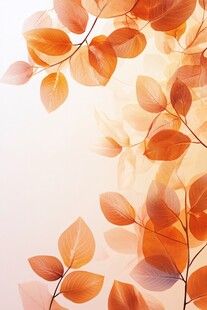 秋日橙叶浪漫背景图