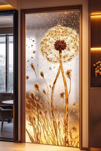 蒲公英艺术玻璃隔断装饰