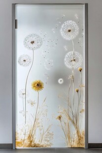 蒲公英玻璃门 唯美艺术风