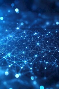 蓝色科技感网络连接背景图
