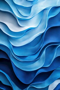 蓝色波浪纹理抽象艺术图案