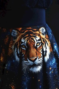 老虎星空图案时尚半身裙