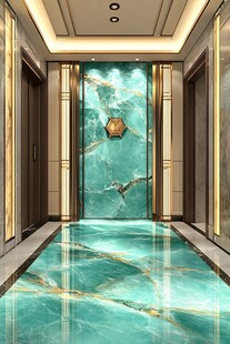 奢华大理石风格电梯厅过道