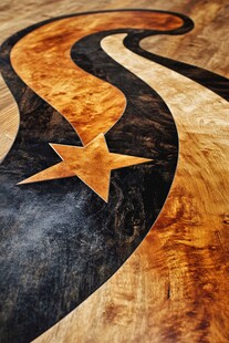 星芒曲线木地板艺术图案