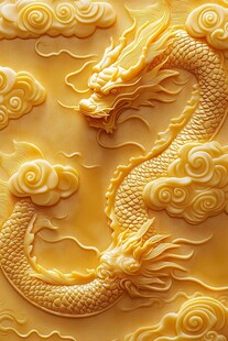 金色龙纹浮雕