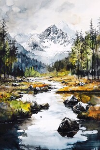 山间溪流绘就自然美景