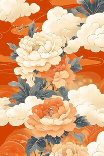 国色牡丹祥云图