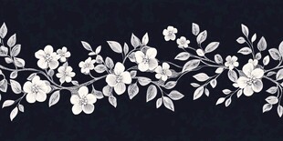 白色花卉藤蔓装饰图案