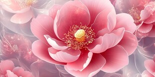 梦幻粉色牡丹花绽放