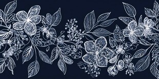 手绘花卉植物花边图案