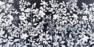 黑白花卉图案背景纹理