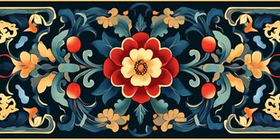 中式传统花卉图案装饰画