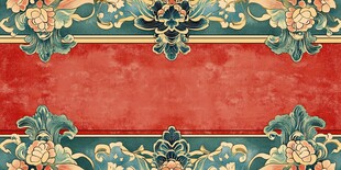 中式古典花纹红色背景图