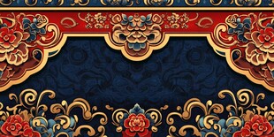 中式传统华丽花纹装饰图