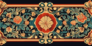 中式古典花卉纹饰图案