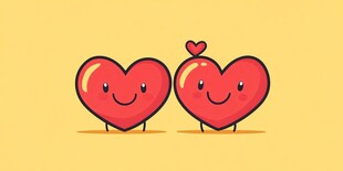 两颗爱心萌趣相伴