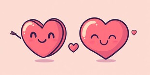 可爱爱心情侣形象