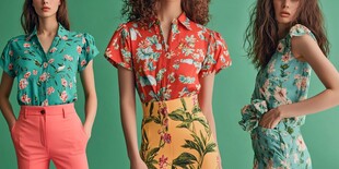 时尚花卉印花女装展示