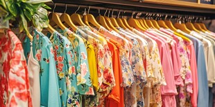 多彩服饰挂架展示