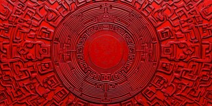 红色传统纹饰精美浮雕