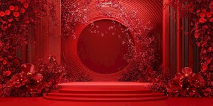 中式红主题浪漫婚礼场景