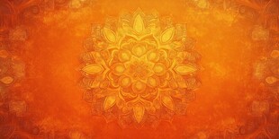 橙色曼陀罗花纹背景图案