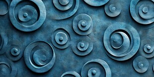 蓝色立体环形纹理背景