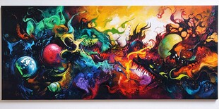 奇幻色彩抽象艺术画作