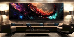 梦幻星空挂画装点现代客厅