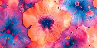 绚丽多彩花卉艺术图案