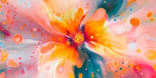 梦幻绚丽抽象花朵图案