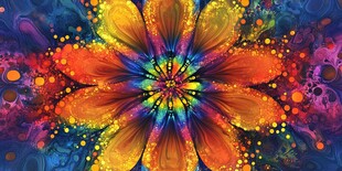 绚丽多彩抽象花朵图案