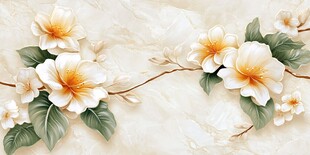 唯美玉兰花枝装饰图案