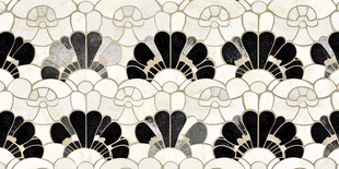 黑白扇形图案瓷砖装饰