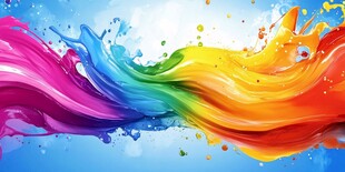 缤纷色彩飞溅的绚丽画面
