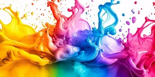 缤纷色彩泼洒瞬间