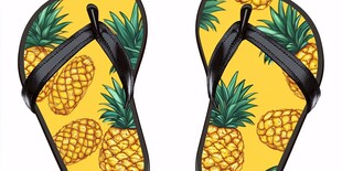 菠萝图案人字拖时尚亮眼