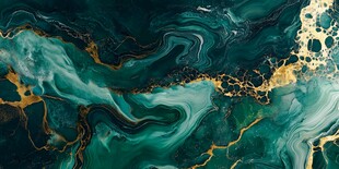 墨绿金纹流体艺术纹理