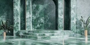 墨绿色大理石奢华室内空间