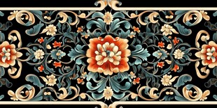 中式古典花卉纹样装饰