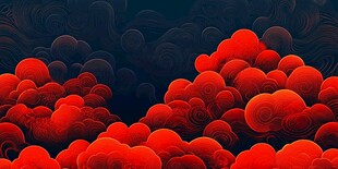 红色祥云图案背景设计