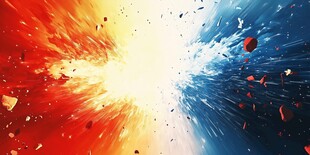 红蓝能量碰撞爆炸特效