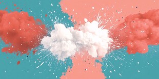 色彩碰撞的烟雾爆炸场景