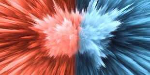 红蓝爆发展开动感背景图