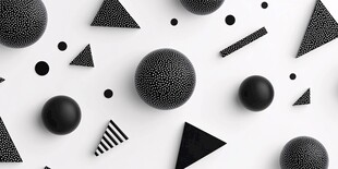 黑白几何元素创意图案