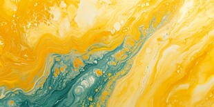 黄蓝交融梦幻流体艺术画面