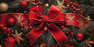 喜庆圣诞装饰特写