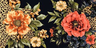 豹纹花卉图案精美装饰