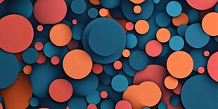 多彩立体圆形图案背景