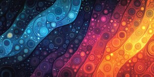 绚丽多彩流体圆圈背景图